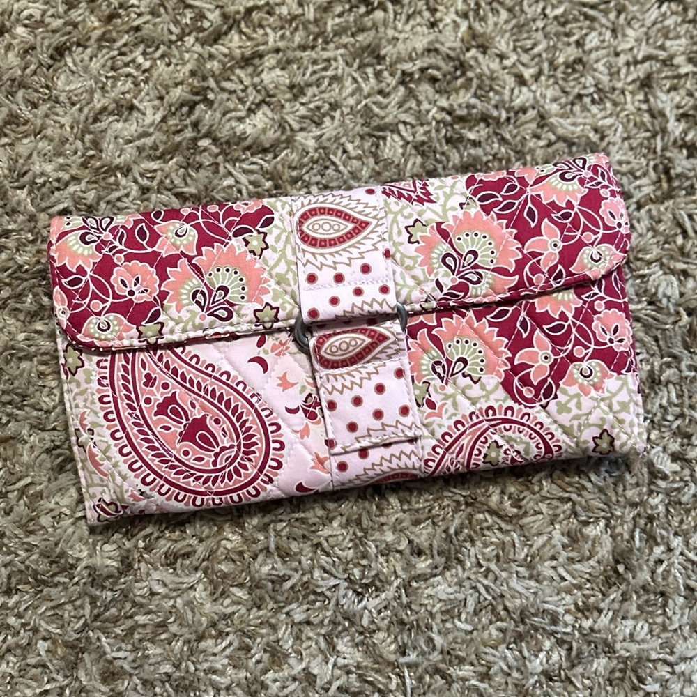 Lemon Hill quilted floral pink clutch, makeup or jewelry bag